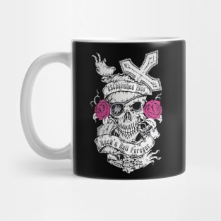 Rock & Roll Forever Skull Illustration Mug